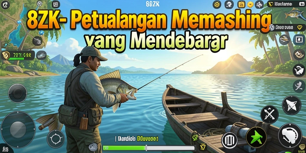 Tampilan gameplay seru di <strong>8ZK</strong> saat menangkap ikan besar di laut.