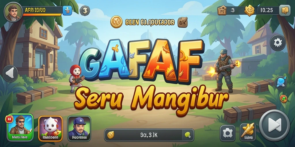 Screenshot gameplay AFAF yang memperlihatkan momen mengumpulkan sumber daya.