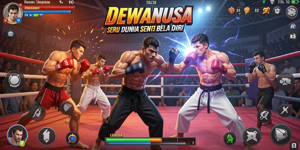 Gameplay DEWANUSA yang menegangkan dengan aksi pertarungan hebat.
