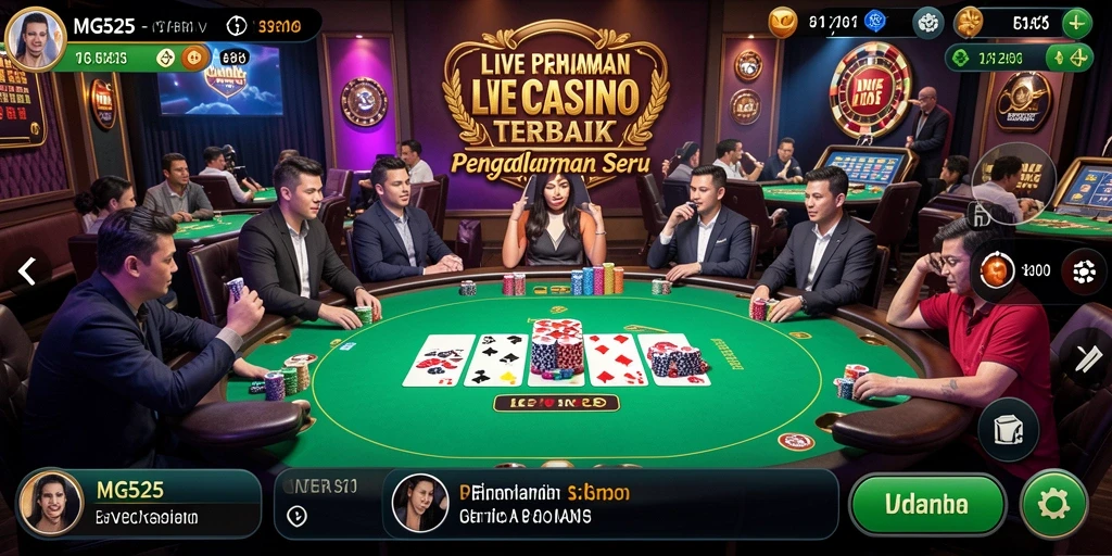 Tampilan gameplay Live Casino yang menegangkan dan interaktif.
