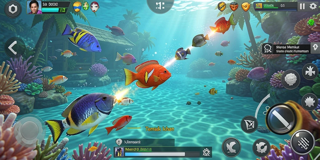 Gameplay seru MPOID saat menangkap ikan besar.