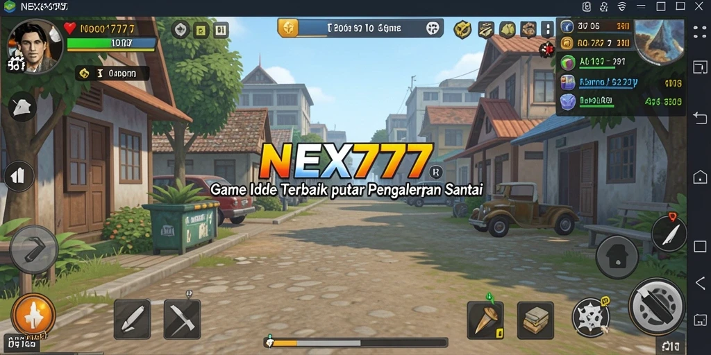 Tampilan gameplay <strong>NEX777</strong> yang menampilkan karakter dan mekanisme idle.