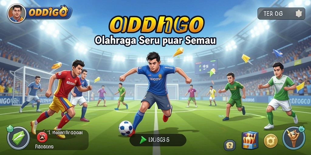 Tampilan screenshot ODDIGO menampilkan aksi permainan olahraga yang seru.