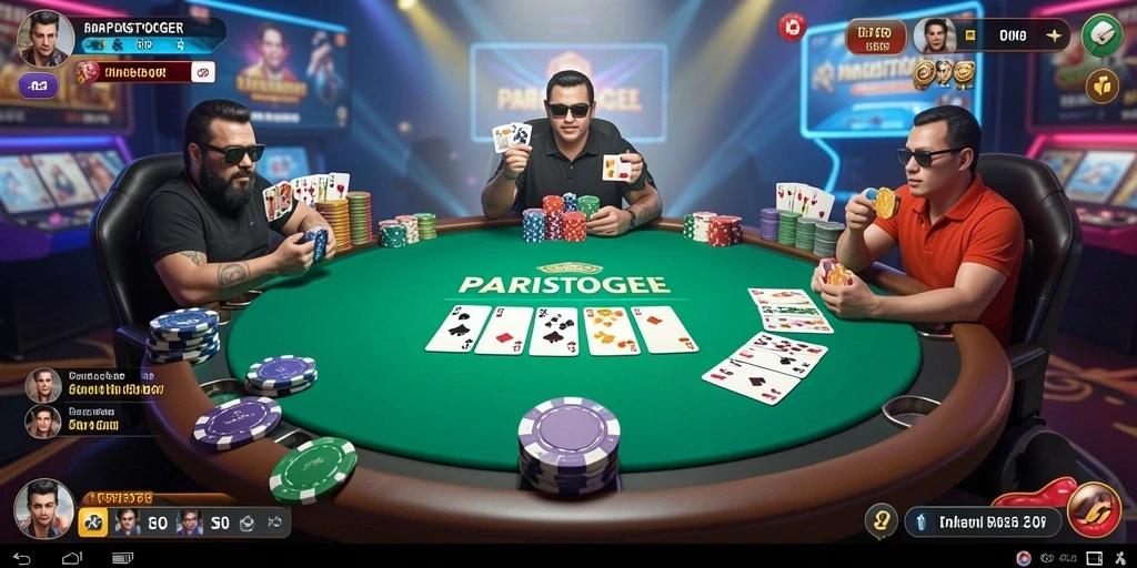 Tampilan gameplay Poker yang seru dan menegangkan di PARISTOGEL.