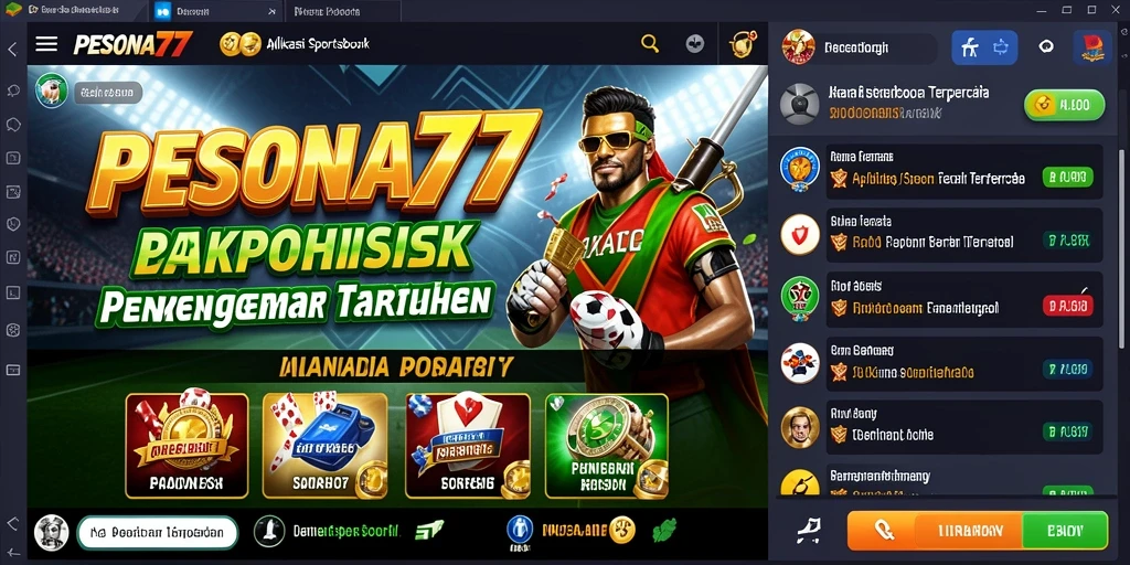 Screenshot utama PESONA77 menampilkan momen mendebarkan dalam taruhan olahraga.