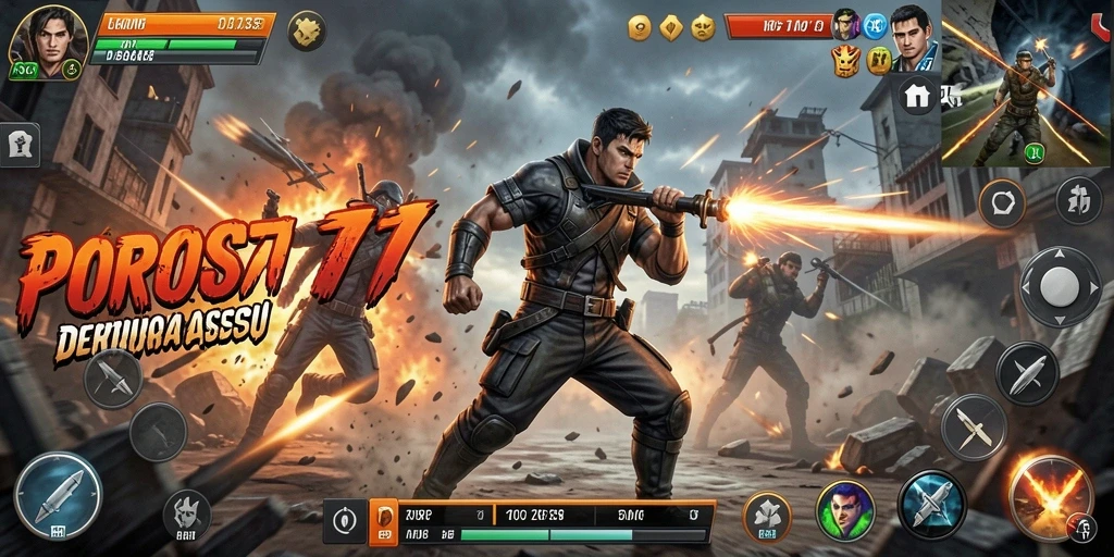 Tangkapan layar yang menunjukkan aksi menegangkan dalam <strong>POROS77</strong>.